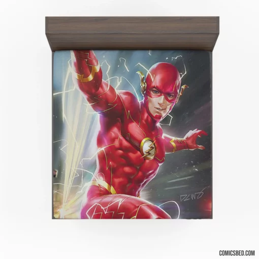 Flash DC Scarlet Speedster Comic Fitted Sheet 1