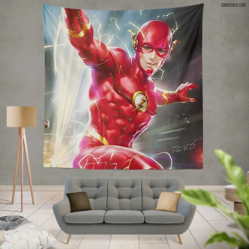 Flash DC Scarlet Speedster Comic Wall Tapestry