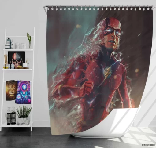 Flash DC Speedster Champion Comic Shower Curtain