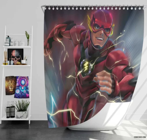 Flash DC Speedster Superhero Comic Shower Curtain