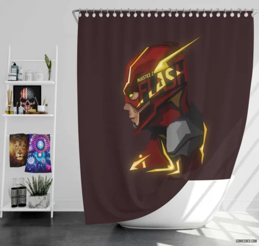 Flash Injustice 2 Speedster Combatant Comic Shower Curtain