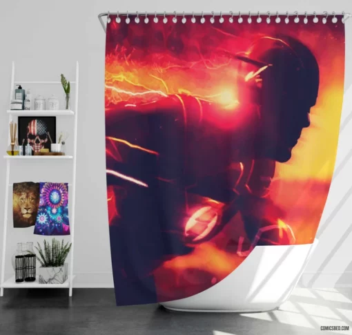 Flash Lightning Adventures Comic Shower Curtain