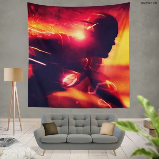 Flash Lightning Adventures Comic Wall Tapestry