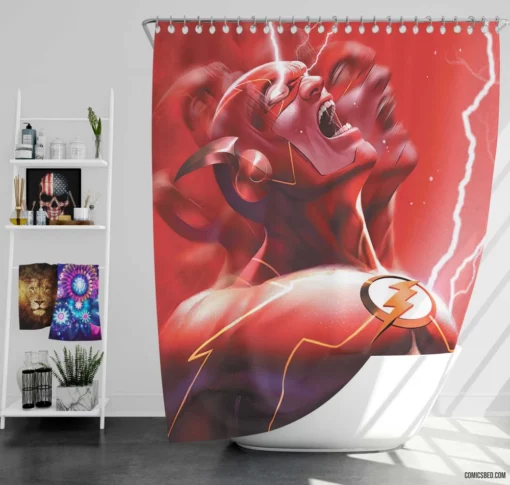 Flash Saga DC Scarlet Speedster Comic Shower Curtain