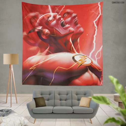 Flash Saga DC Scarlet Speedster Comic Wall Tapestry