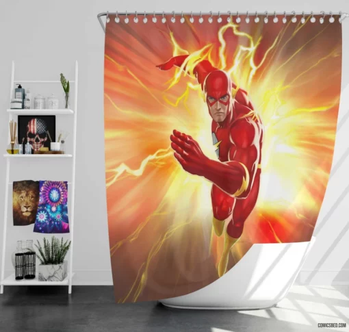 Flash Speedster Adventures Comic Shower Curtain