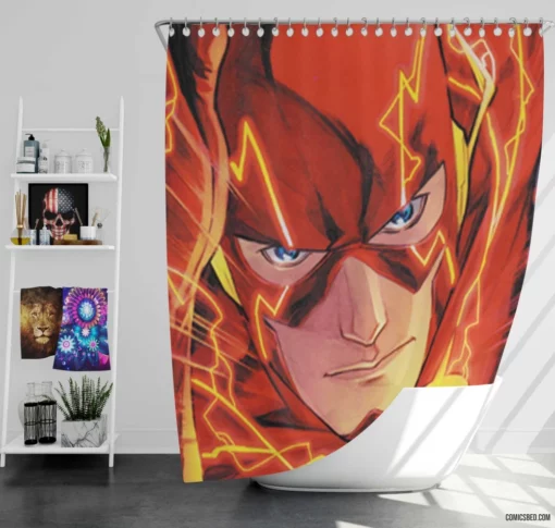 Flash Speedster Chronicle Comic Shower Curtain