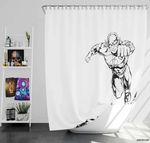 Flash Speedster Electrifying Quest Comic Shower Curtain