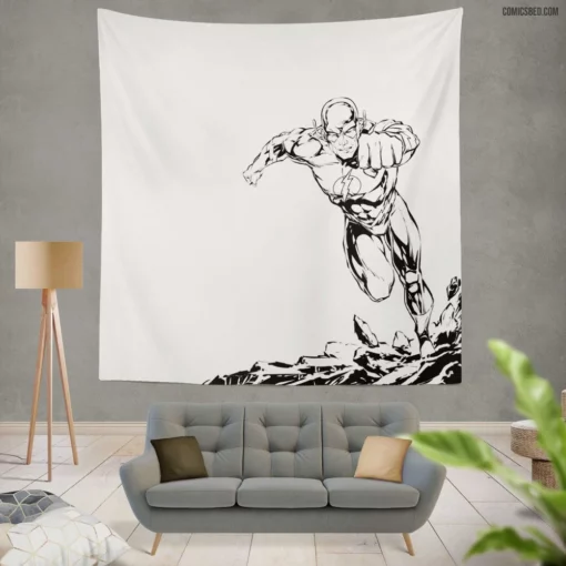 Flash Speedster Electrifying Quest Comic Wall Tapestry