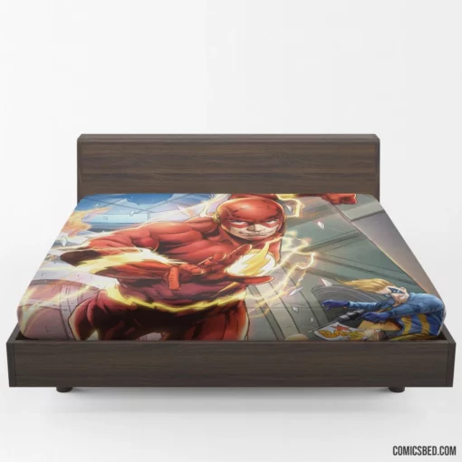 Flash Unleashed DC Scarlet Speedster Comic Fitted Sheet