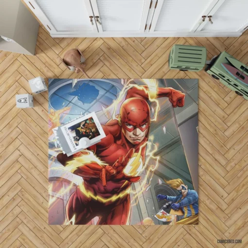 Flash Unleashed DC Scarlet Speedster Comic Rug