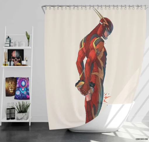 Flash Warm-up DC Speedster Comic Shower Curtain