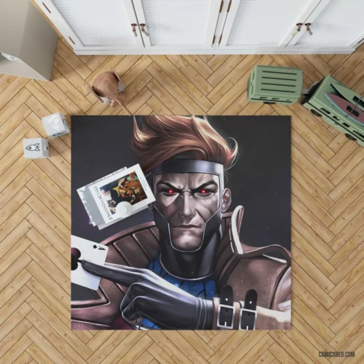 Gambit Marvel Card-Throwing Hero Comic Rug