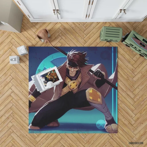 Gambit Marvel Card-Throwing Mutant Comic Rug