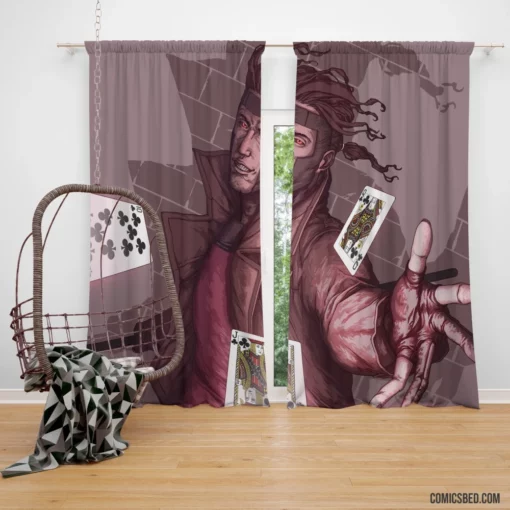 Gambit Marvel Card-Throwing X-Men Comic Curtain