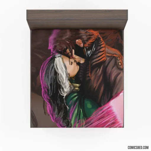 Gambit & Rogue X-Men Marvelous Kiss Comic Fitted Sheet 1