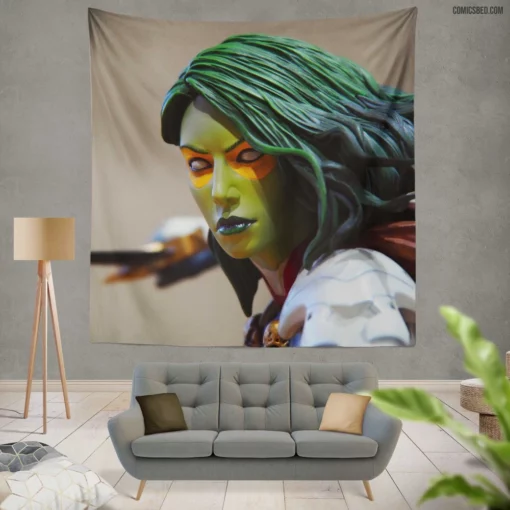 Gamora Cosmic Swordswoman Comic Wall Tapestry