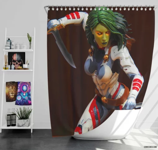 Gamora Enigmatic Figurine Comic Shower Curtain