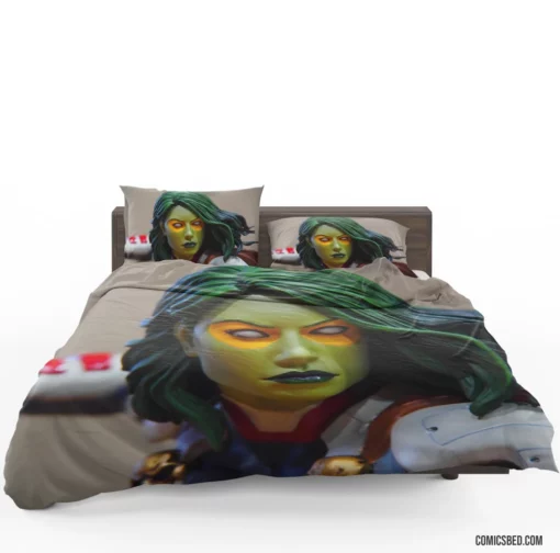 Gamora Galaxy Fierce Warrior Comic Bedding Set