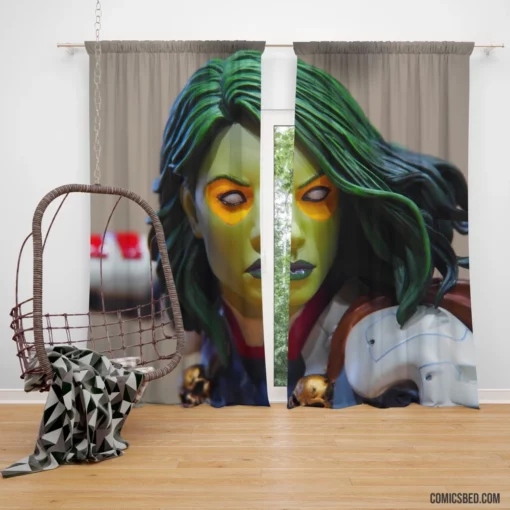 Gamora Galaxy Fierce Warrior Comic Curtain