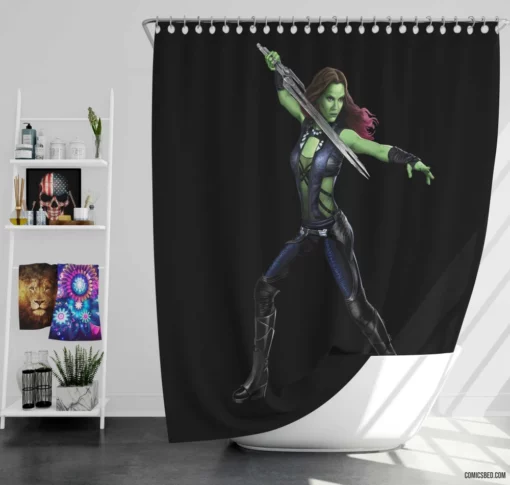 Gamora Guardians Of The Galaxy Comic Shower Curtain