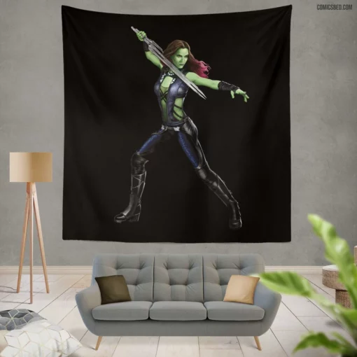 Gamora Guardians Of The Galaxy Comic Wall Tapestry