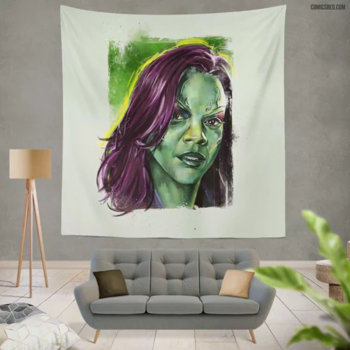 Gamora Intergalactic Warrior Comic Wall Tapestry