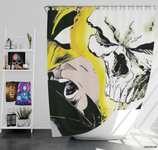 Ghost Rider Chronicles Marvel Flame Vigilante Comic Shower Curtain