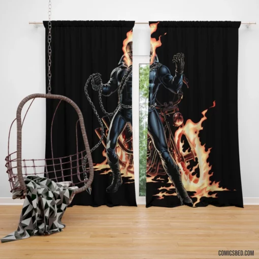 Ghost Rider Chronicles Marvel Infernal Hero Comic Curtain