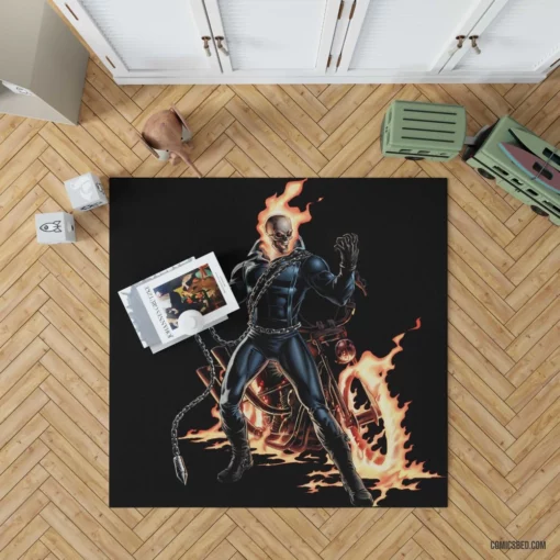 Ghost Rider Chronicles Marvel Infernal Hero Comic Rug