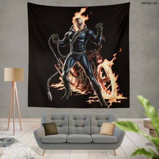 Ghost Rider Chronicles Marvel Infernal Hero Comic Wall Tapestry