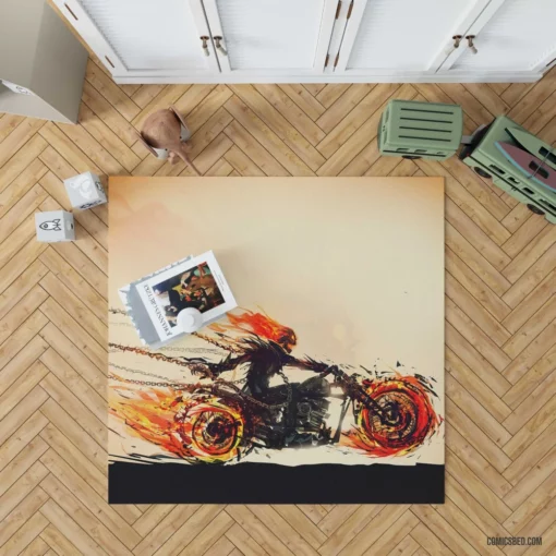 Ghost Rider Chronicles Marvel Motorcycle Hero Comic Rug