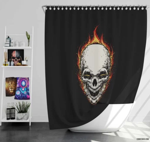 Ghost Rider Chronicles Marvel Supernatural Hero Comic Shower Curtain