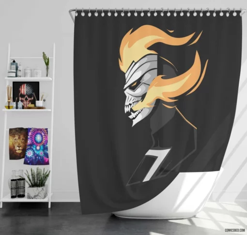 Ghost Rider Flaming Vengeance Comic Shower Curtain