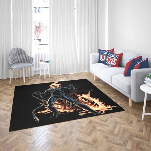 Ghost Rider Hell Burning Justice Comic Rug 2