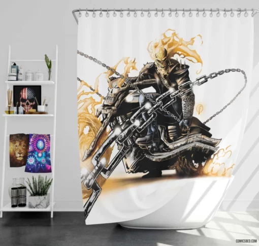 Ghost Rider Hell Vengeance Comic Shower Curtain