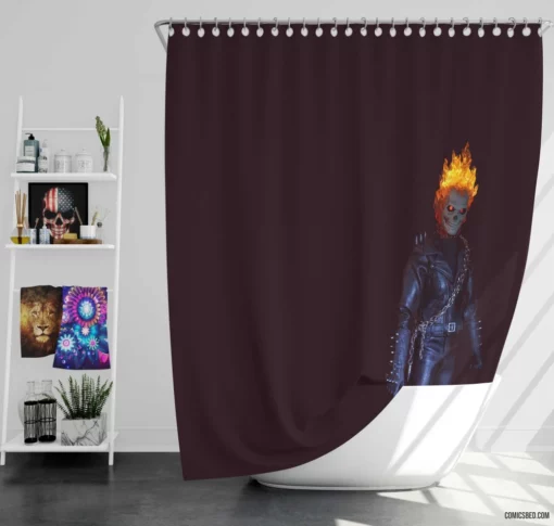 Ghost Rider Hellish Adventures Comic Shower Curtain