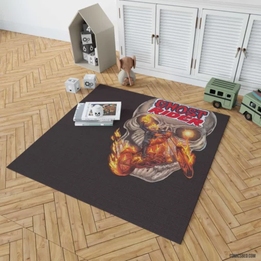 Ghost Rider Johnny Blaze Fury Comic Rug 1