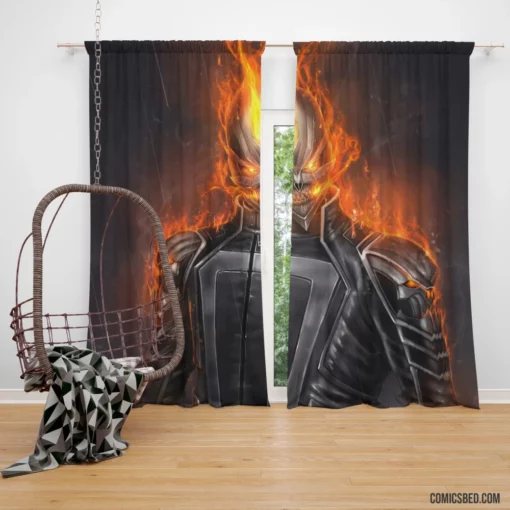 Ghost Rider Marvel Fiery Avenger Comic Curtain