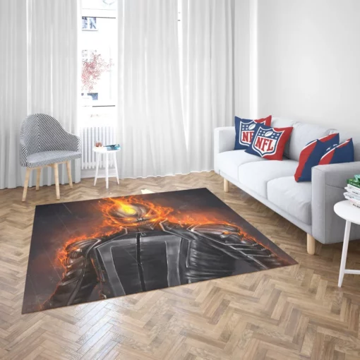 Ghost Rider Marvel Fiery Avenger Comic Rug 2