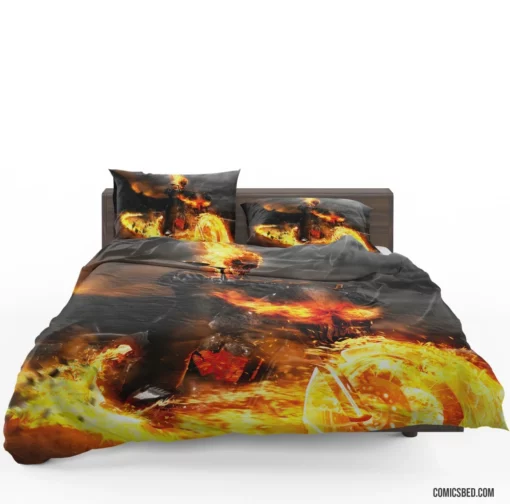 Ghost Rider Marvel Fiery Champion Comic Bedding Set