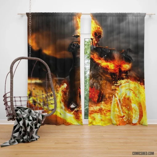 Ghost Rider Marvel Fiery Champion Comic Curtain