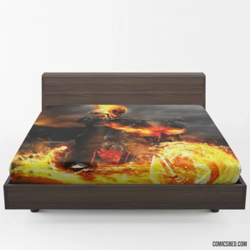 Ghost Rider Marvel Fiery Champion Comic Fitted Sheet