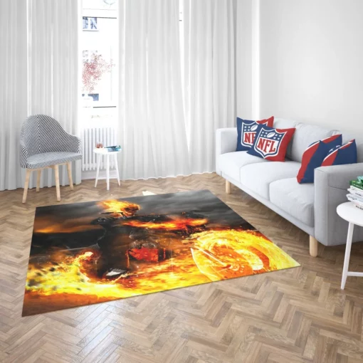 Ghost Rider Marvel Fiery Champion Comic Rug 2