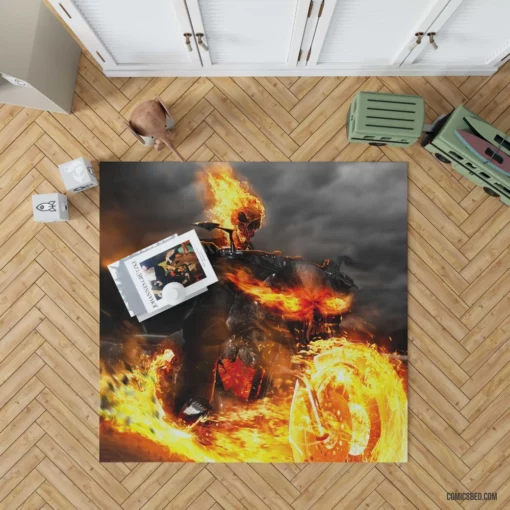 Ghost Rider Marvel Fiery Champion Comic Rug