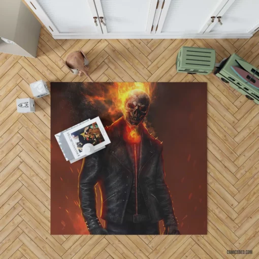 Ghost Rider Marvel Fiery Resolve Comic Rug