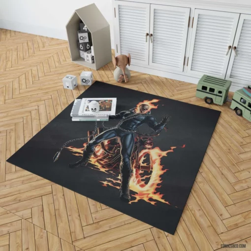 Ghost Rider Marvel Fiery Rider Comic Rug 1