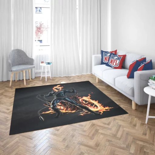 Ghost Rider Marvel Fiery Rider Comic Rug 2