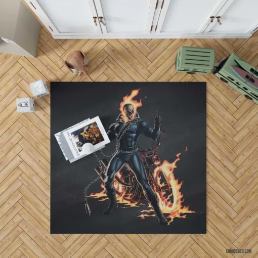 Ghost Rider Marvel Fiery Rider Comic Rug