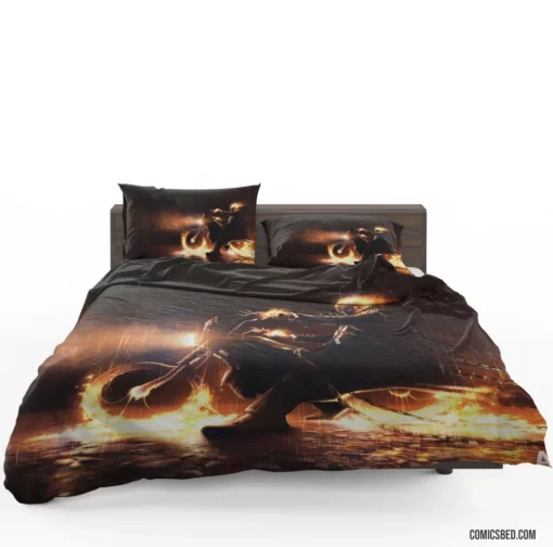 Ghost Rider Marvel Flaming Hero Comic Bedding Set